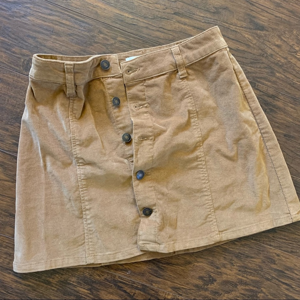 Button Up Corduroy Skirt